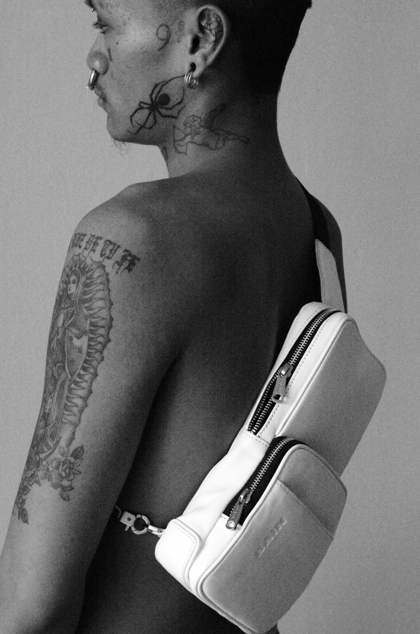 0004 White Nappa Backpack